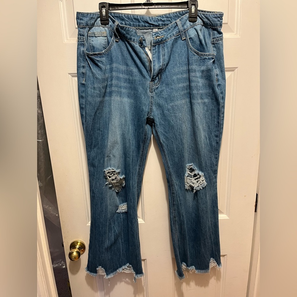 Distressed Blue Women's Jeans-New